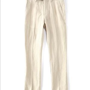 Boys Linen Khaki Dress Pants